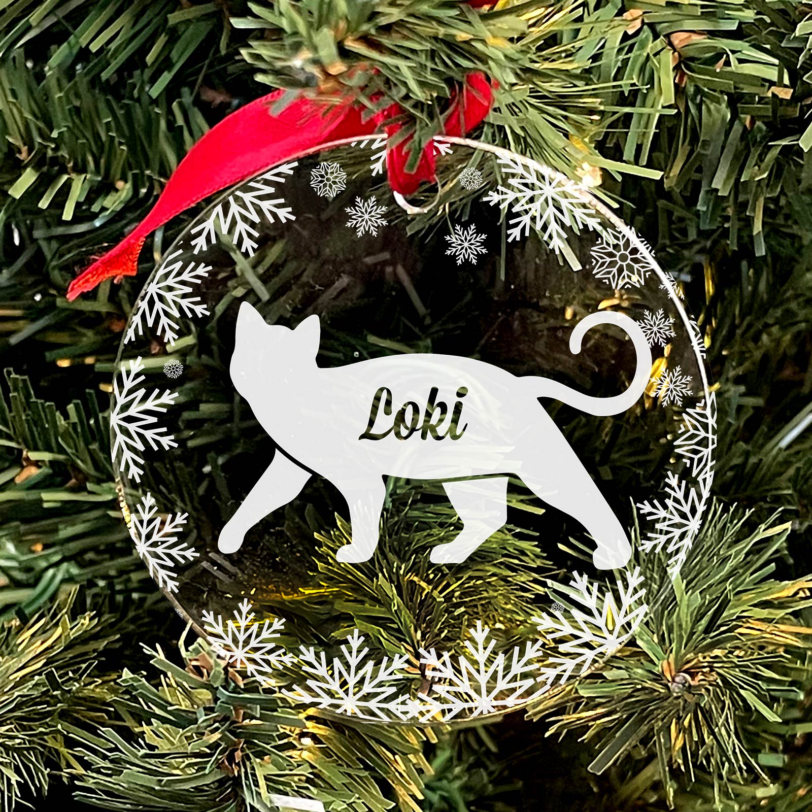 Weihnachtsdeko mit Katzenmotiv