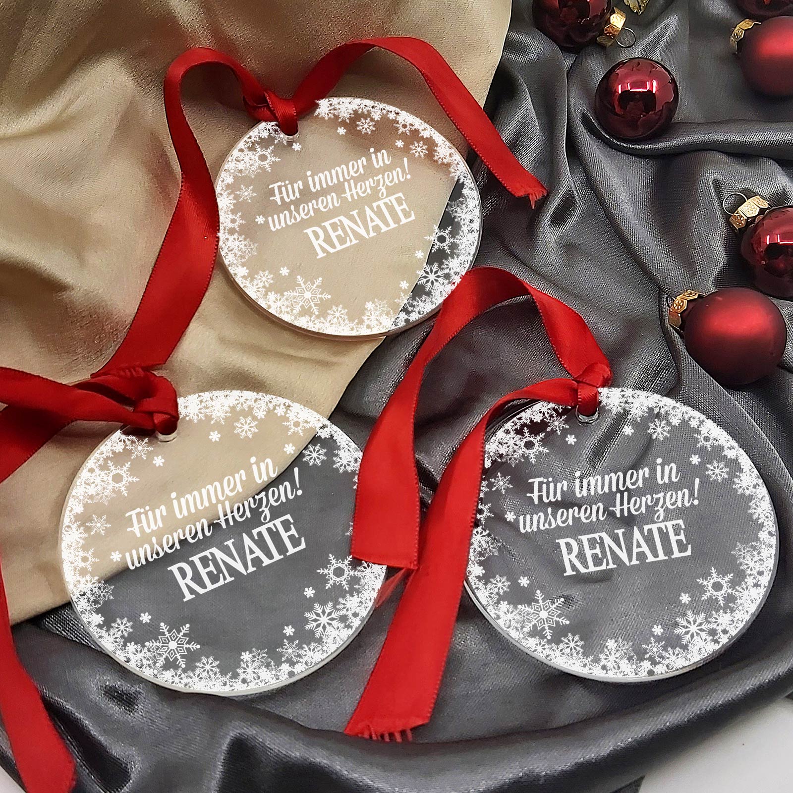 Für immer in unseren herzen - Weihnachtsdeko mit Schneeflocken