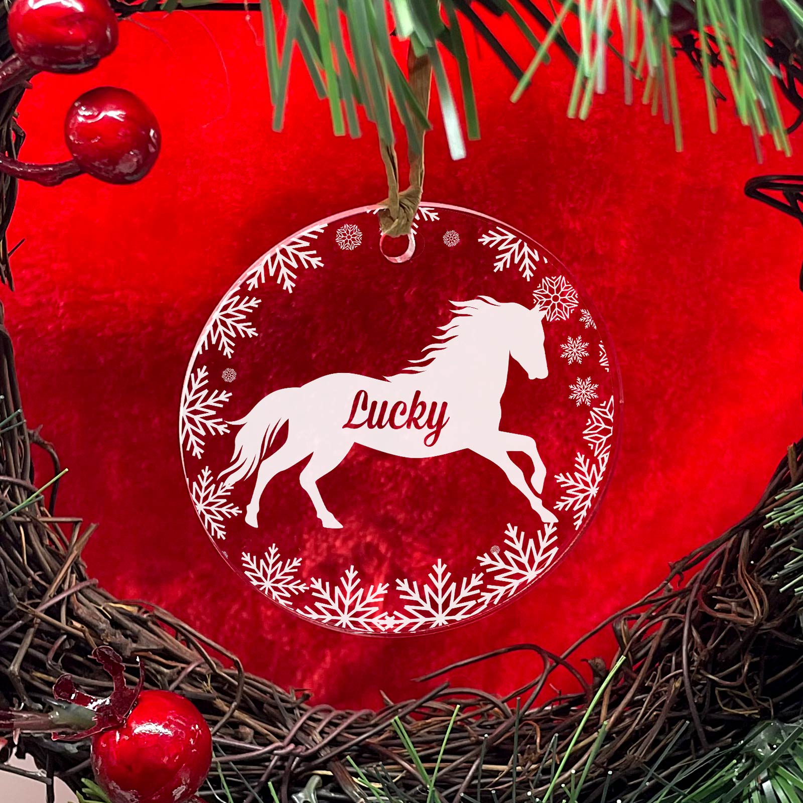 Personalisierte Pferde Weihnachtsdeko