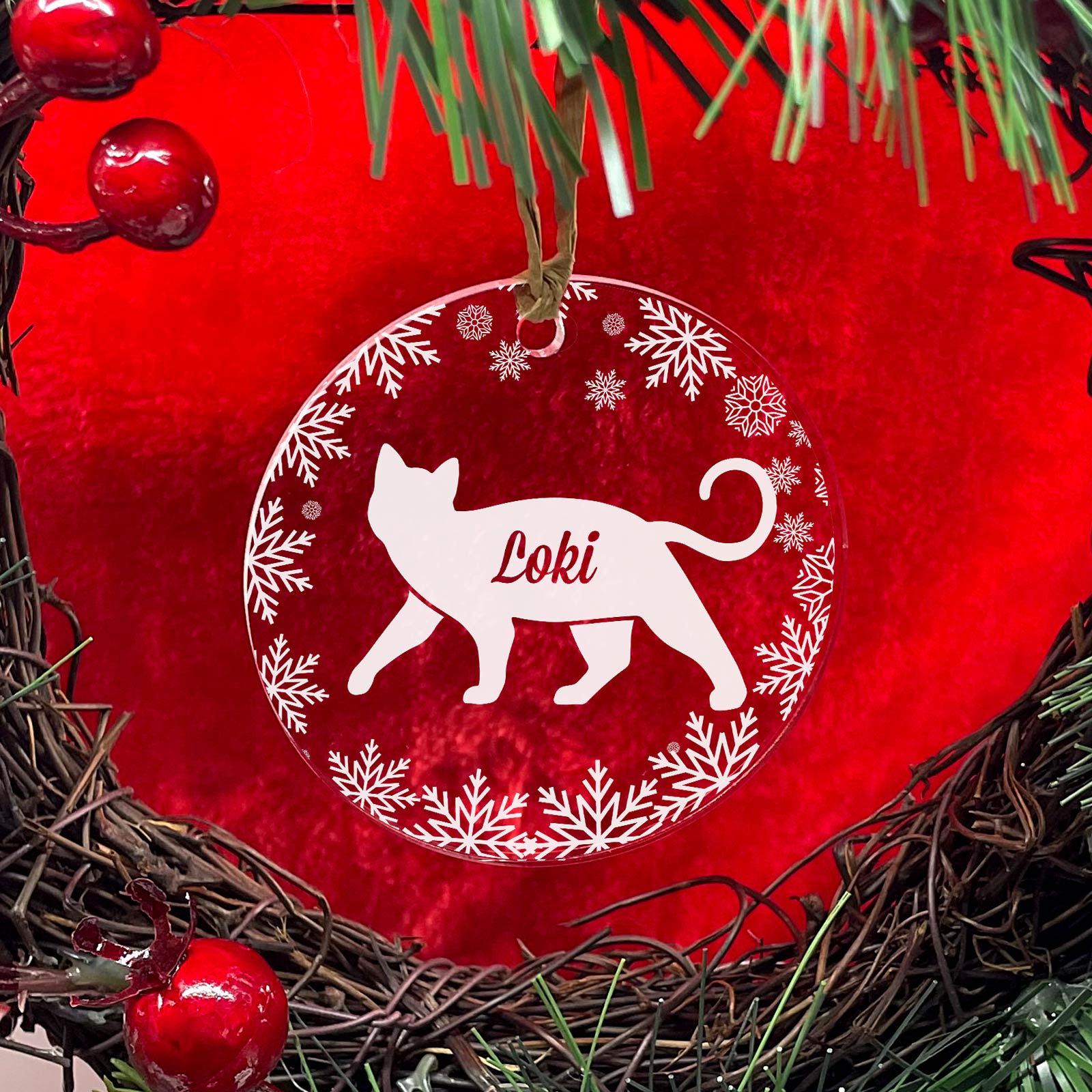 Weihnachtsdeko mit Katzenmotiv